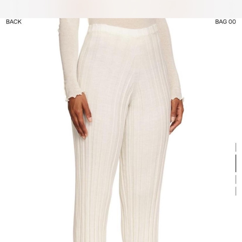 Baserange Cream Ribbed Knit Pants